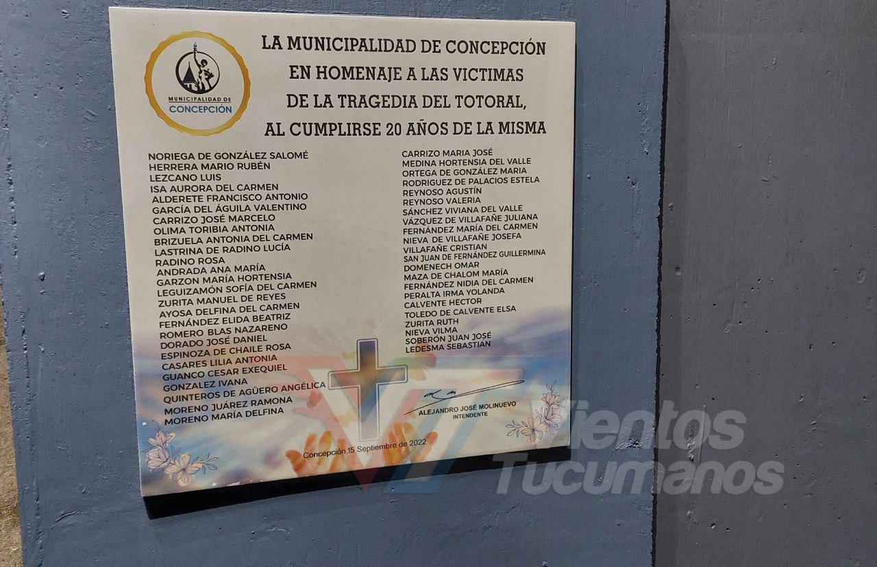 Placa tragedia cuesta del totoral
