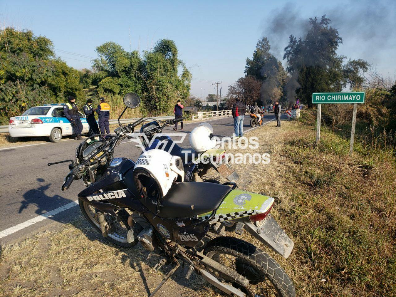 marcha manifestacion rio chirimayo policia corte ruta 65