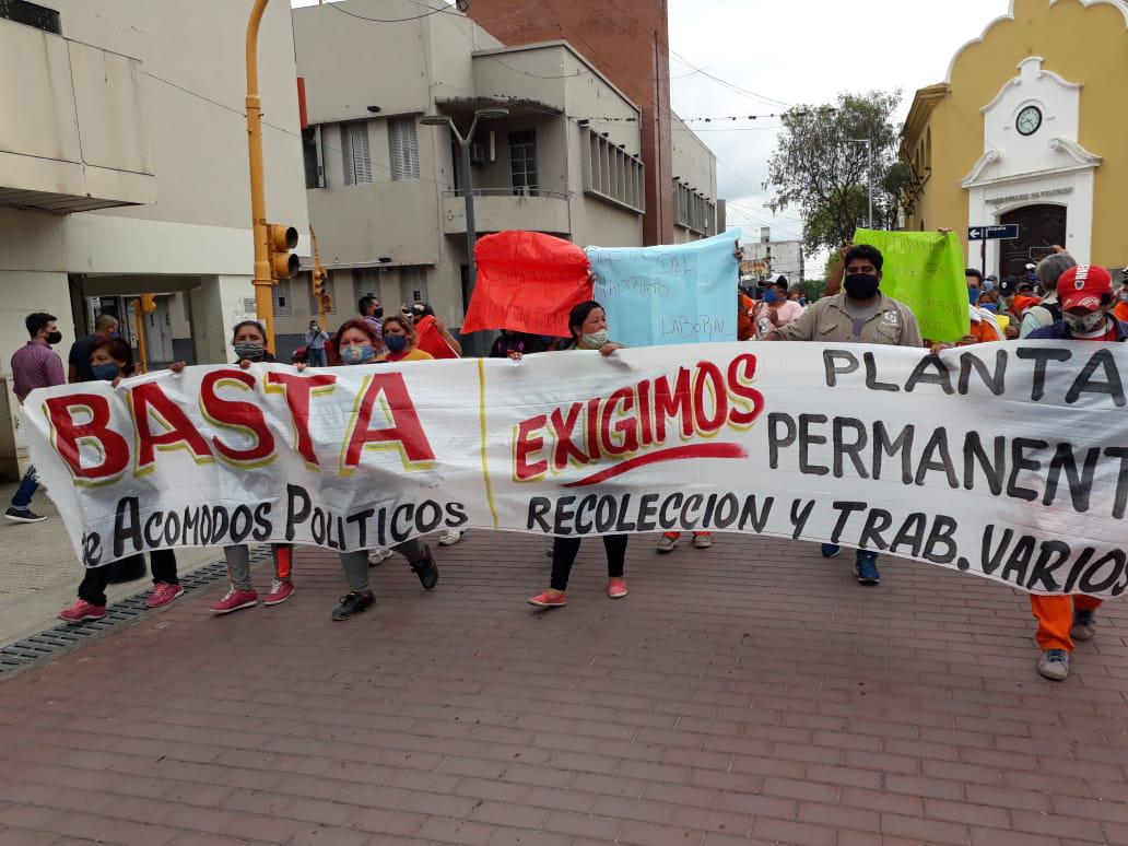 protesta empleados trabajadores municipales