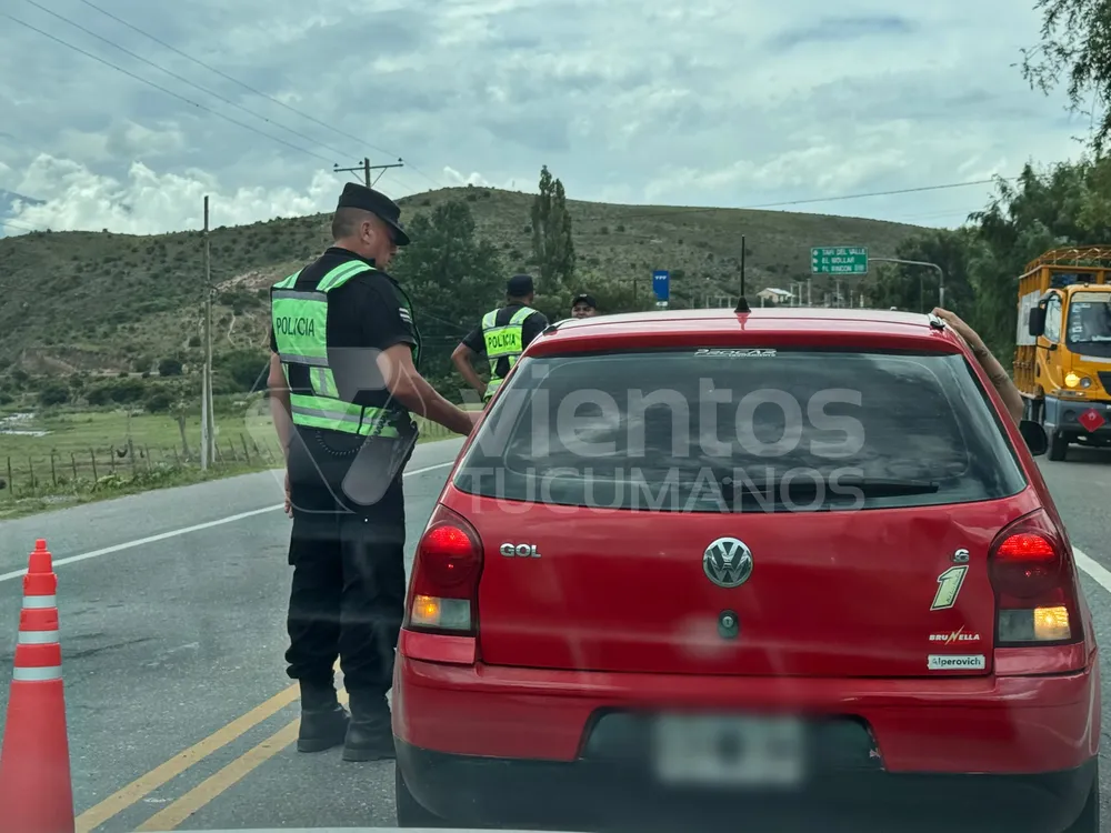 Control controles policía vial ruta
